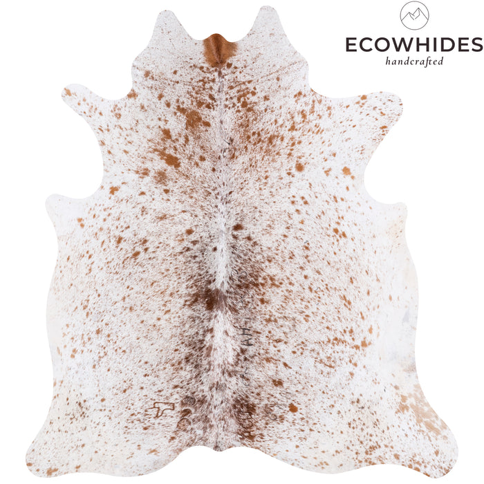 Vintage Brown Salt and Pepper Cowhide Rug Size 6'9" L x 6'3" W 5599