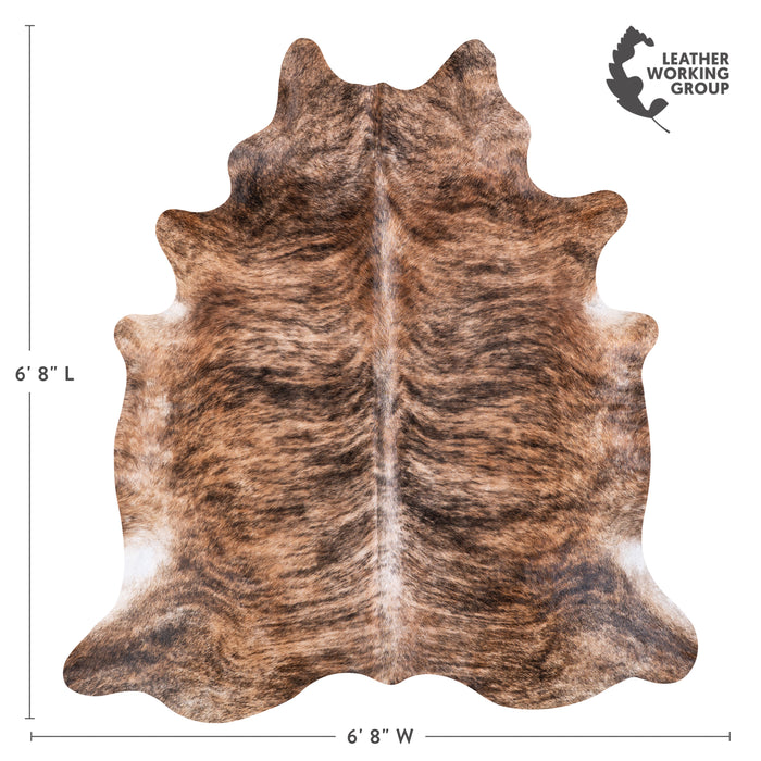 Brazilian Brindle Cowhide Rug Size 6'8" L x 6'8" W 5611