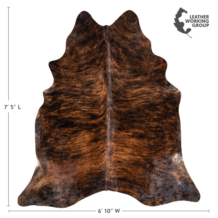 Brazilian Brindle Cowhide Rug Size 7'5" L x 6'10" W 5645
