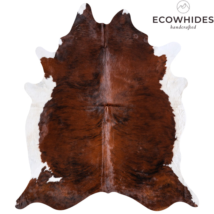 Brazilian Brindle White Belly Cowhide Rug Size 8'2" L x 7'2" W 5670