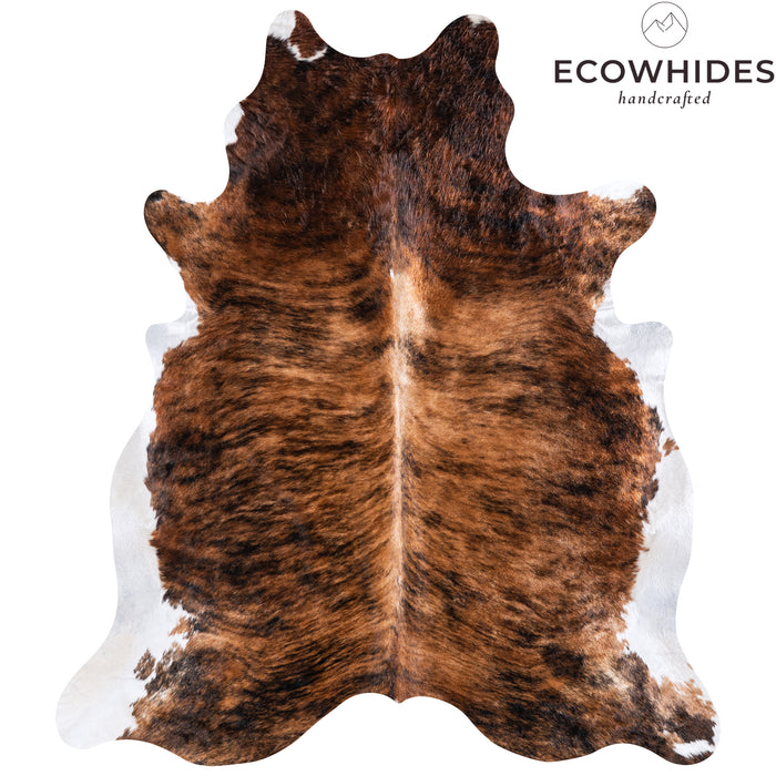 Brazilian Brindle White Belly Cowhide Rug Size 7'7" L x 6'9" W 5691