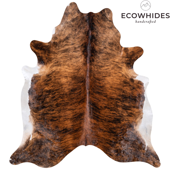 Brazilian Brindle White Belly Cowhide Rug Size 7'8" L x 7'0" W 5693