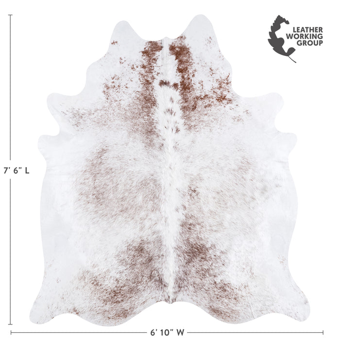 Brazilian Brown Salt and Pepper Cowhide Rug Size 7'6" L x 6'10" W 5714