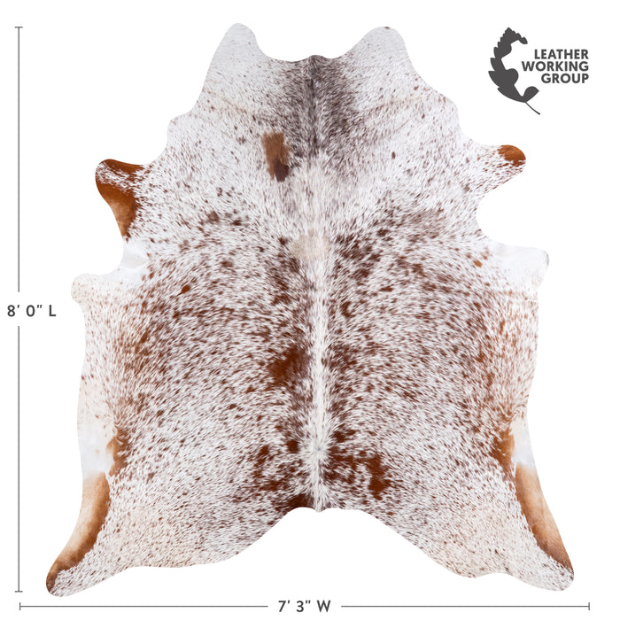 Brazilian Brown Salt and Pepper Cowhide Rug Size 8'0" L x 7'3" W 5715