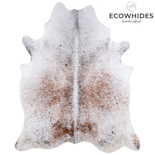 Brazilian Brown Salt and Pepper Cowhide Rug Size 7'11" L x 6'6" W 5716