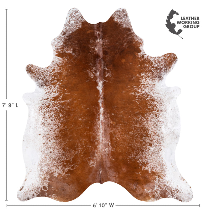 Brazilian Brown Salt and Pepper Cowhide Rug Size 7'8" L x 6'10" W 5721