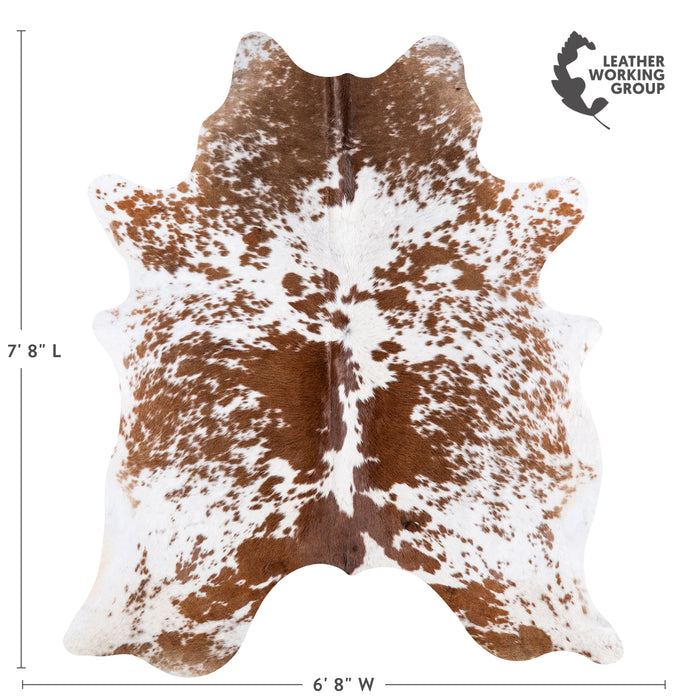 Brazilian Brown Salt and Pepper Cowhide Rug Size 7'8" L x 6'8" W 5727