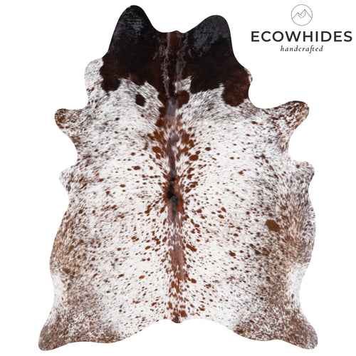 Brazilian Chocolate and White Cowhide Rug Size 7'11" L x 6'5" W 5730