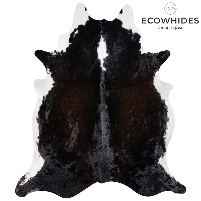 Brazilian Chocolate and White Cowhide Rug Size 8'0" L x 7'0" W 5750