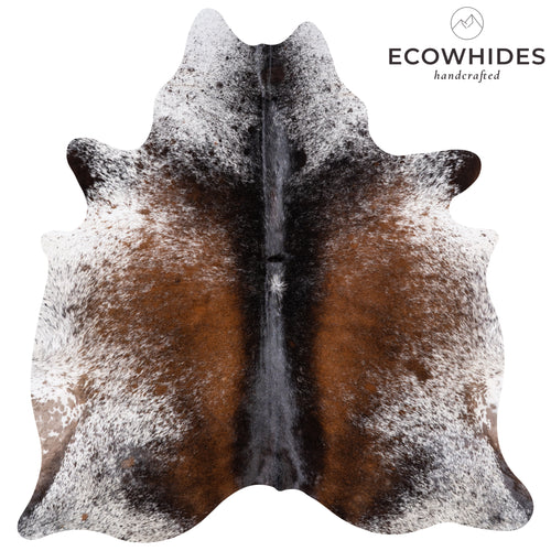 Brazilian Brown Salt and Pepper Cowhide Rug Size 6'10" L x 6'3" W 5762