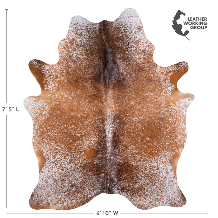 Brazilian Brown Salt and Pepper Cowhide Rug Size 7'5" L x 6'10" W 5764