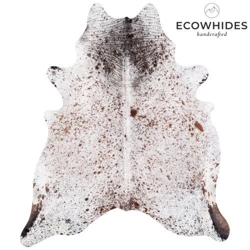 Brazilian Brown Salt and Pepper Cowhide Rug Size 7'7" L x 6'10" W 5768