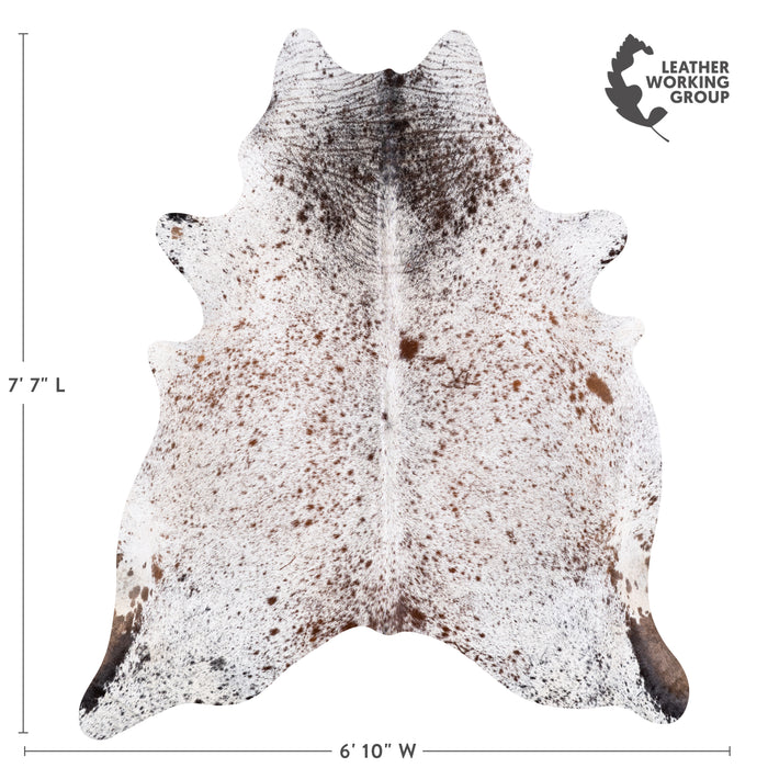 Brazilian Brown Salt and Pepper Cowhide Rug Size 7'7" L x 6'10" W 5768