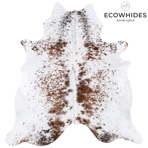 Brazilian Brown Salt and Pepper Cowhide Rug Size 7'4" L x 6'9" W 5769