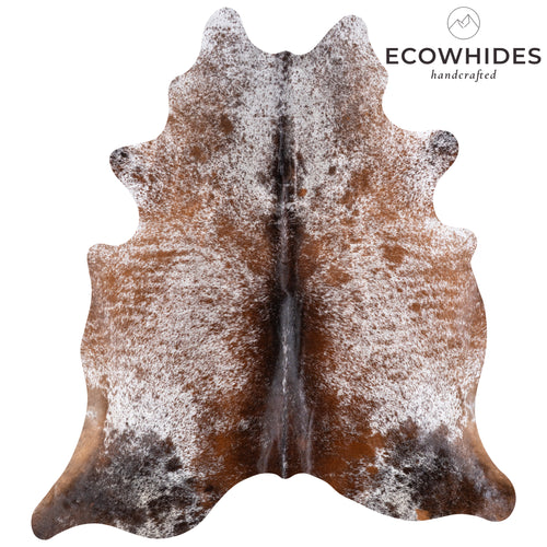 Brazilian Brown Salt and Pepper Cowhide Rug Size 7'3" L x 6'7" W 5771