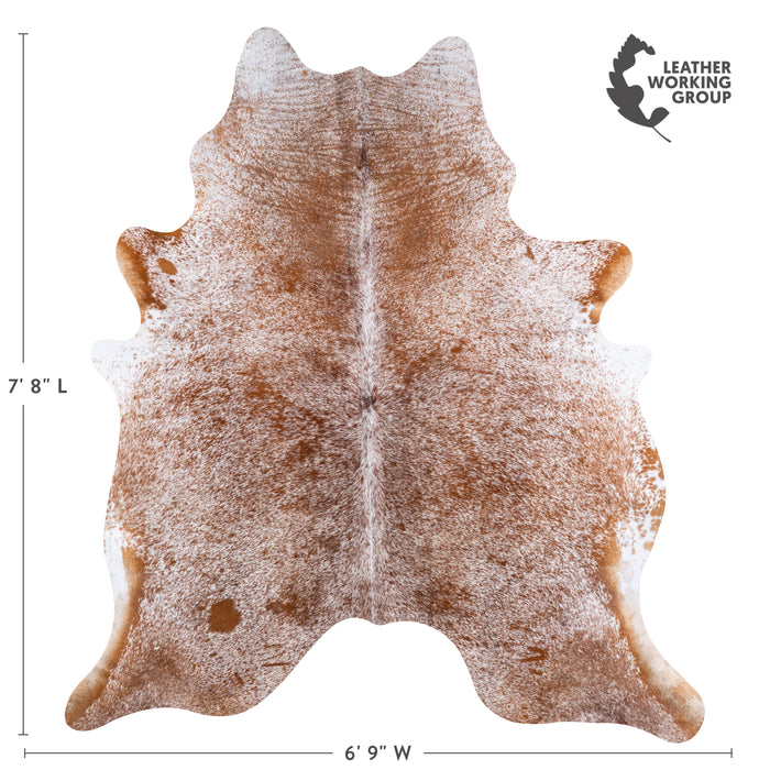 Brazilian Brown Salt and Pepper Cowhide Rug Size 7'8" L x 6'9" W 5772