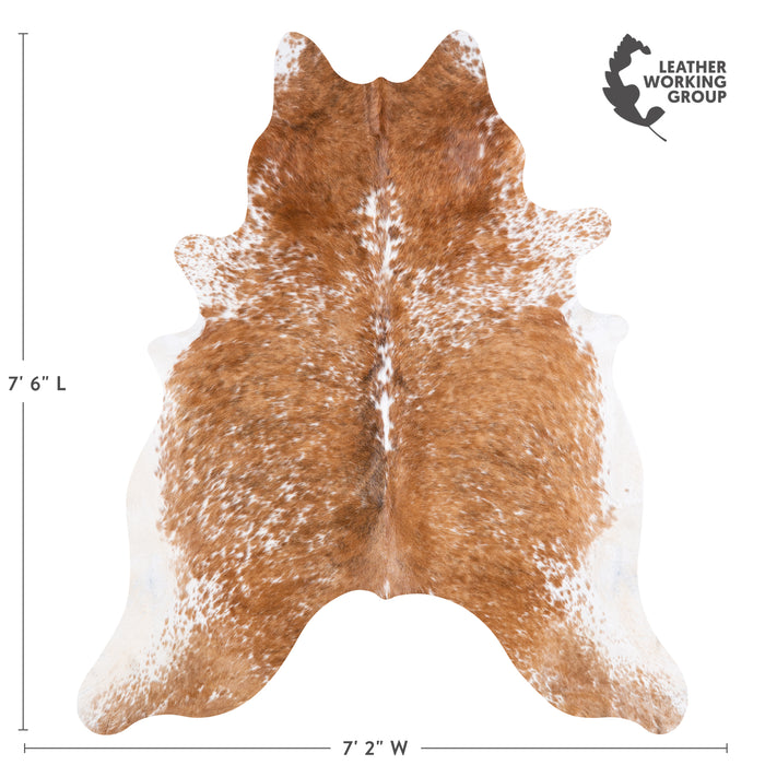 Brazilian Brown Salt and Pepper Cowhide Rug Size 7'6" L x 7'2" W 5781