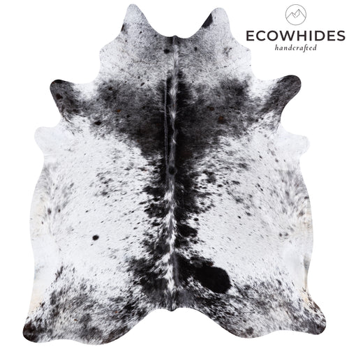 Brazilian Black Salt and Pepper Cowhide Rug Size 7'9" L x 7'0" W 5788