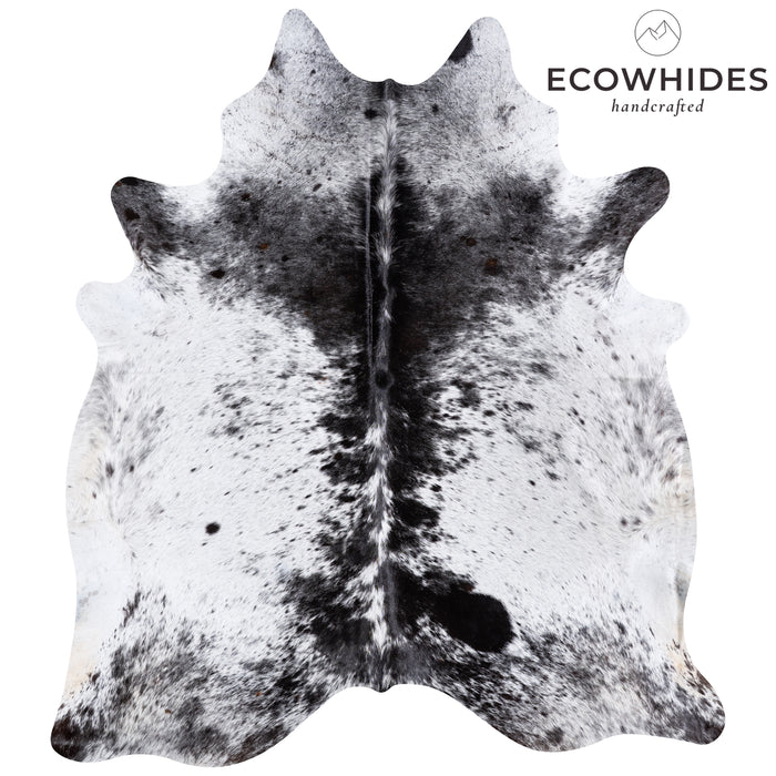 Brazilian Black Salt and Pepper Cowhide Rug Size 7'9" L x 7'0" W 5788