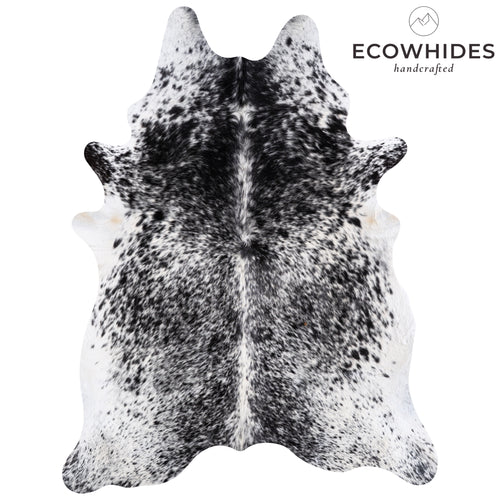 Brazilian Black Salt and Pepper Cowhide Rug Size 8'5" L x 6'6" W 5789