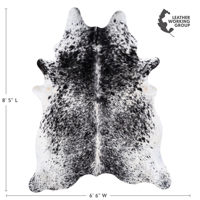 Brazilian Black Salt and Pepper Cowhide Rug Size 8'5" L x 6'6" W 5789