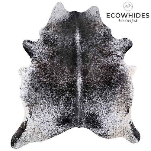 Brazilian Black Salt and Pepper Cowhide Rug Size 7'11" L x 7'2" W 5794