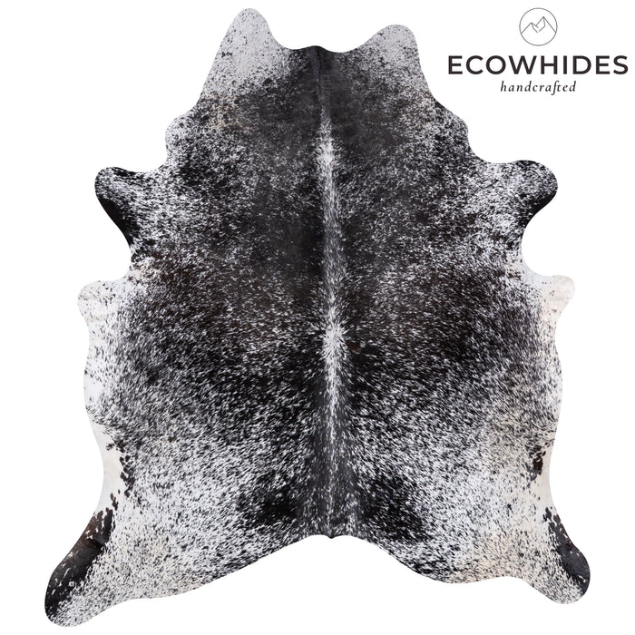 Brazilian Black Salt and Pepper Cowhide Rug Size 7'11" L x 7'2" W 5794