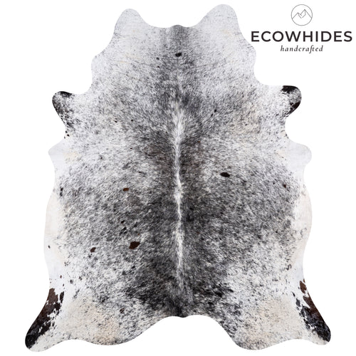 Brazilian Black Salt and Pepper Cowhide Rug Size 7'11" L x 7'0" W 5795