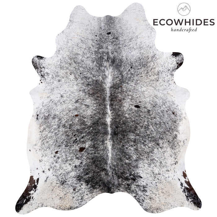 Brazilian Black Salt and Pepper Cowhide Rug Size 7'11" L x 7'0" W 5795