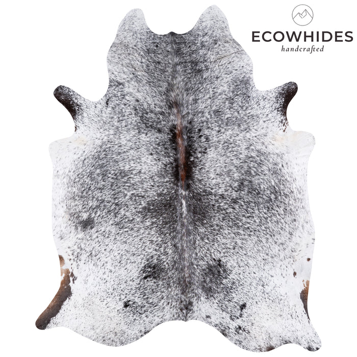 Brazilian Black Salt and Pepper Cowhide Rug Size 7'6" L x 6'3" W 5796