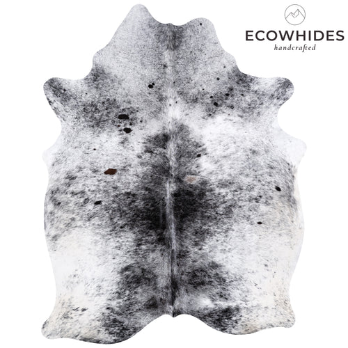 Brazilian Black Salt and Pepper Cowhide Rug Size 8'3" L x 6'3" W 5799