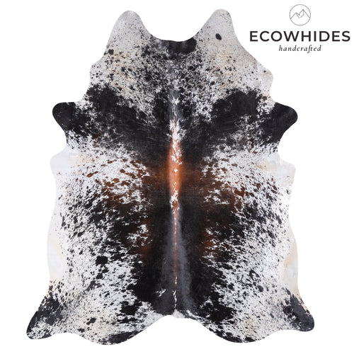 Brazilian Black Salt and Pepper Cowhide Rug Size 8'2" L x 6'10" W 5916