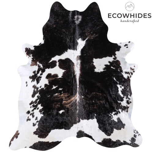 Brazilian Black and White Cowhide Rug Size 7'5" L x 6'7" W 5918