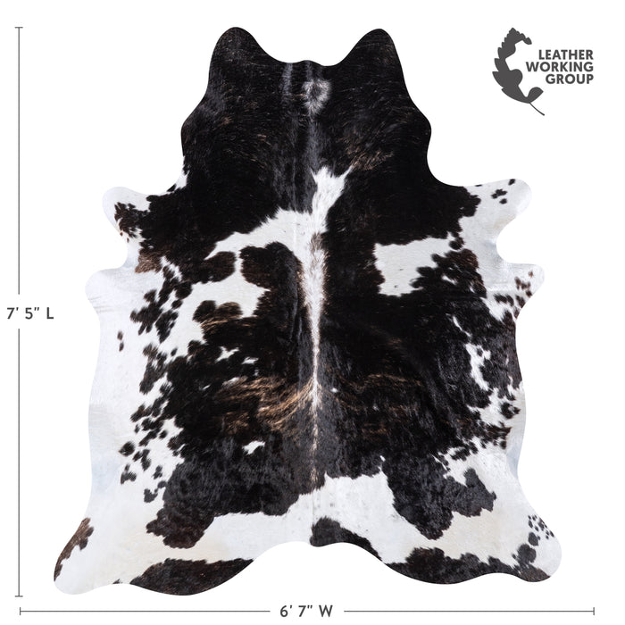Brazilian Black and White Cowhide Rug Size 7'5" L x 6'7" W 5918