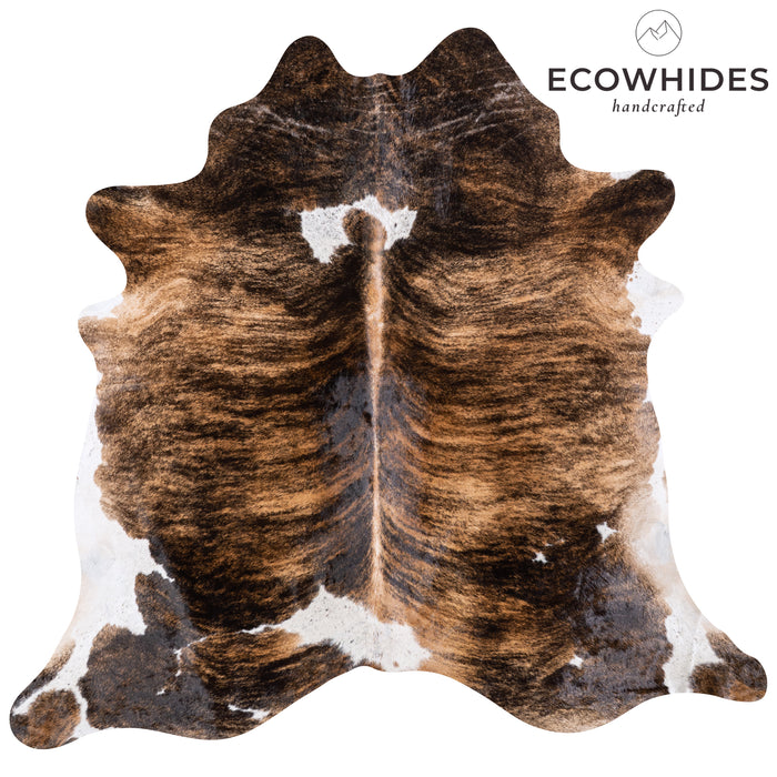 Brazilian Brindle White Belly Cowhide Rug Size 7'0" L x 7'5" W 5922