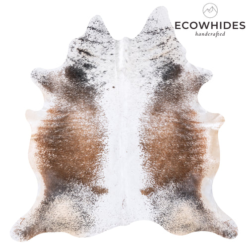 Brazilian Tricolor Cowhide Rug Size 7'6" L x 7'4" W 5923