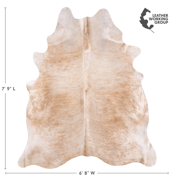 Brazilian Beige Cowhide Rug Size 7'9" L x 6'8" W 5927