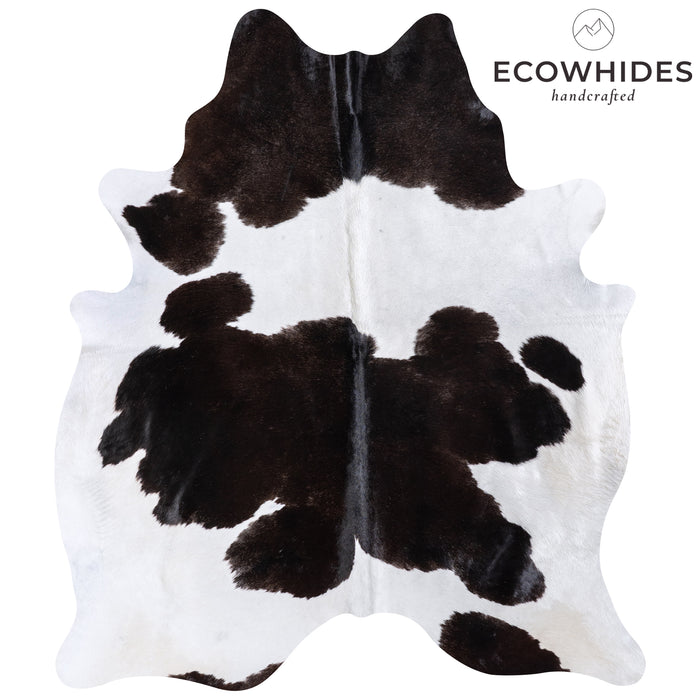 Brazilian Black and White Cowhide Rug Size 7'2" L x 6'2" W 5929