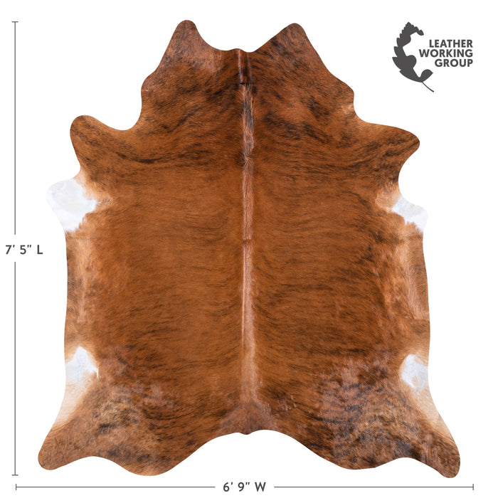 Brazilian Brindle Cowhide Rug Size 7'5" L x 6'9" W 5932