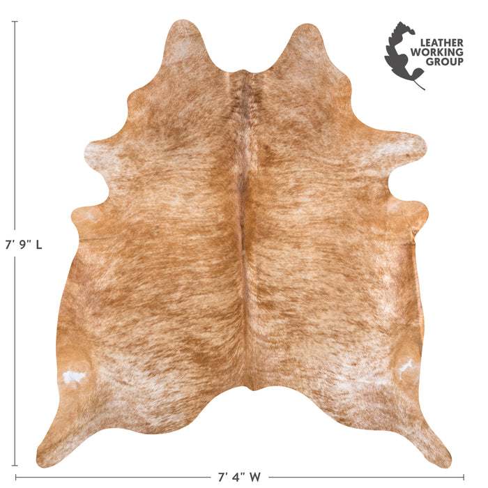 Brazilian Beige Cowhide Rug Size 7'9" L x 7'4" W 5934