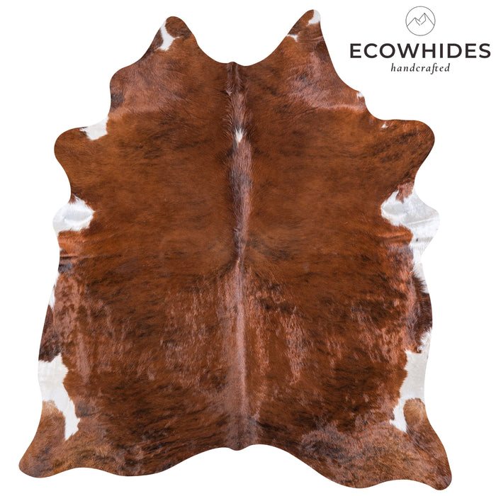 Brazilian Brindle White Belly Cowhide Rug Size 7'3" L x 6'5" W 5936