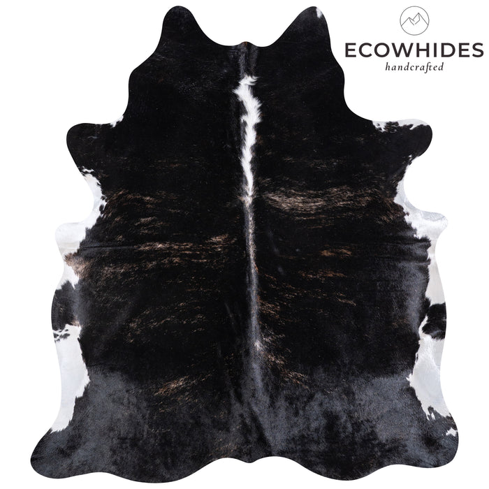 Brazilian Black and White Cowhide Rug Size 7'3" L x 6'6" W 5938