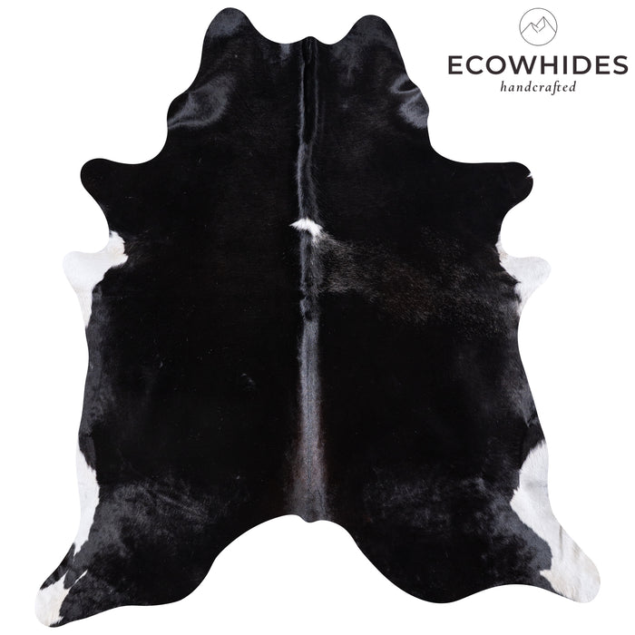 Brazilian Black and White Cowhide Rug Size 7'9" L x 7'2" W 5946