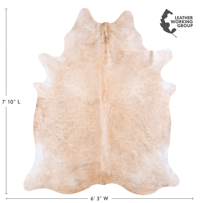 Brazilian Beige Cowhide Rug Size 7'10" L x 6'6" W 5950