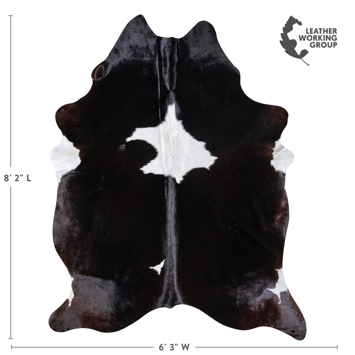 Brazilian Black and White Cowhide Rug Size 8'2" L x 6'3" W 5954