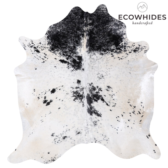 Brazilian Black Salt and Pepper Cowhide Rug Size 7'0" L x 6'8" W 5960