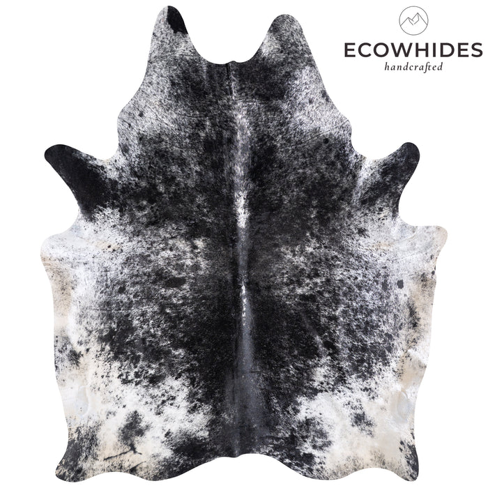 Brazilian Black Salt and Pepper Cowhide Rug Size 7'8" L x 5'10" W 5969