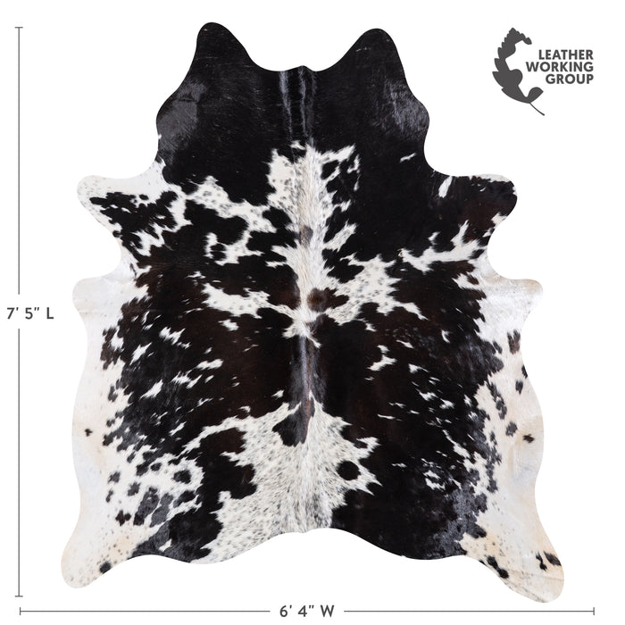Brazilian Black Salt and Pepper Cowhide Rug Size 7'5" L x 6'4" W 5970