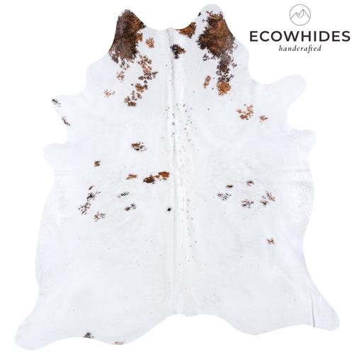 Brazilian White Tricolor Cowhide Rug Size 7'4" L x 7'0" W 5971