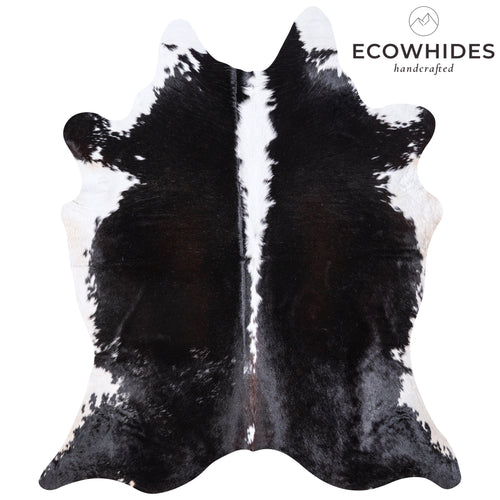Brazilian Black and White Cowhide Rug Size 7'10" L x 6'10" W 5983